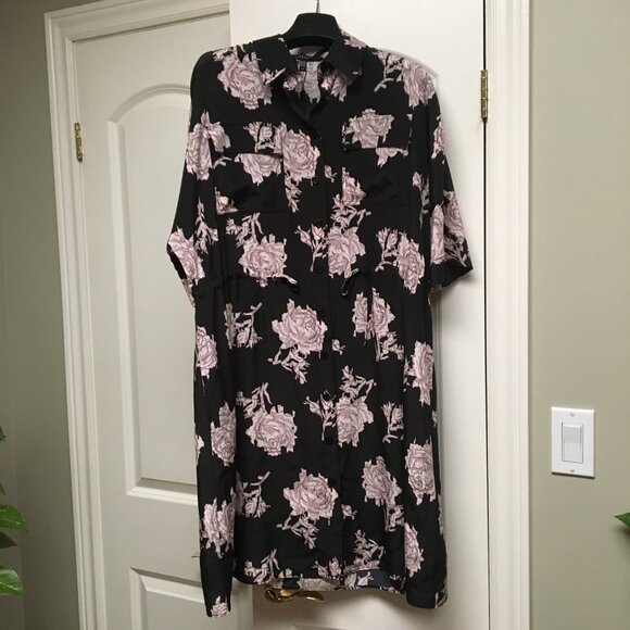 Judith & Charles silk shirt dress, S (fits larger), NWT - Picture 1 of 7